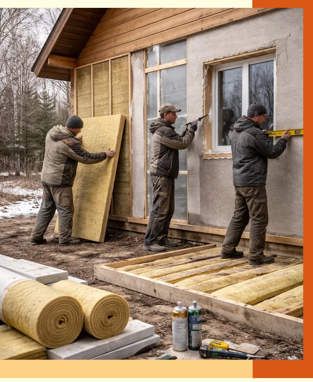 Утепление дачного дома в Бугульме от 4801 руб/м2 — недорого | ТепломастерБгл