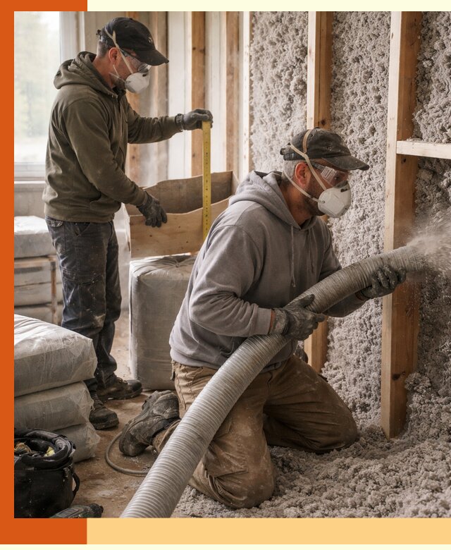 Утепление таунхауса эковатой в Бугульме для максимально теплых стен