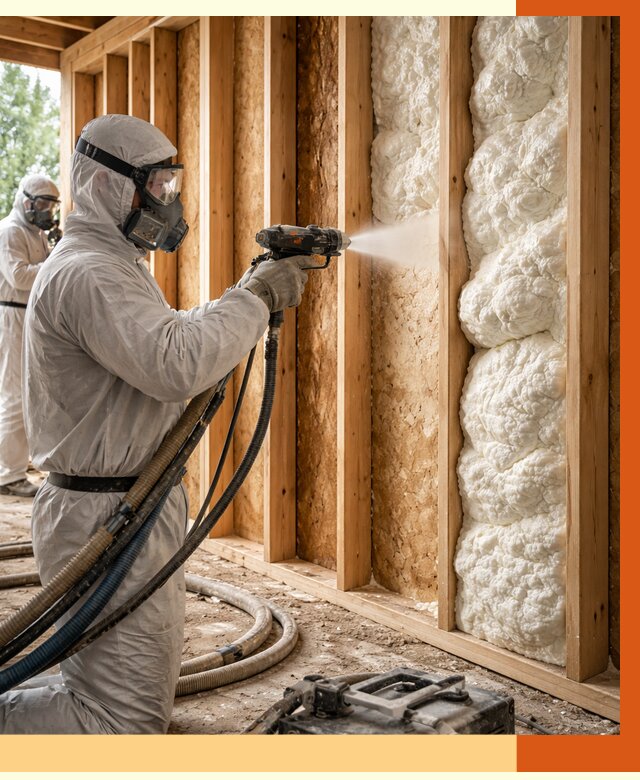 Утепление каркасного дома ППУ в Бугульме от 2830 руб./м2 — работа под ключ | ТепломастерБгл