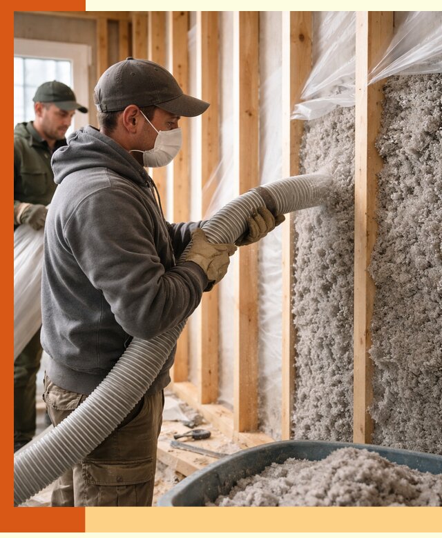 Утепление каркасного дома эковатой в Бугульме — качественно и надолго