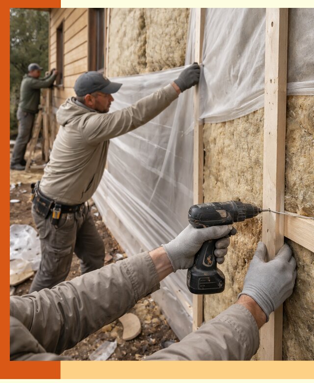 Утепление дома из бруса в Бугульме качественно и долговечно
