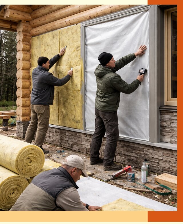 Утепление бревенчатого дома в Бугульме от 7733 руб/м2 — заказать под ключ | ТепломастерБгл