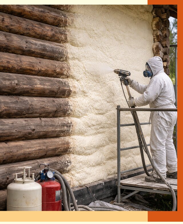 Утепление бревенчатого дома ППУ в Бугульме под ключ от 6318 руб. | ТепломастерБгл