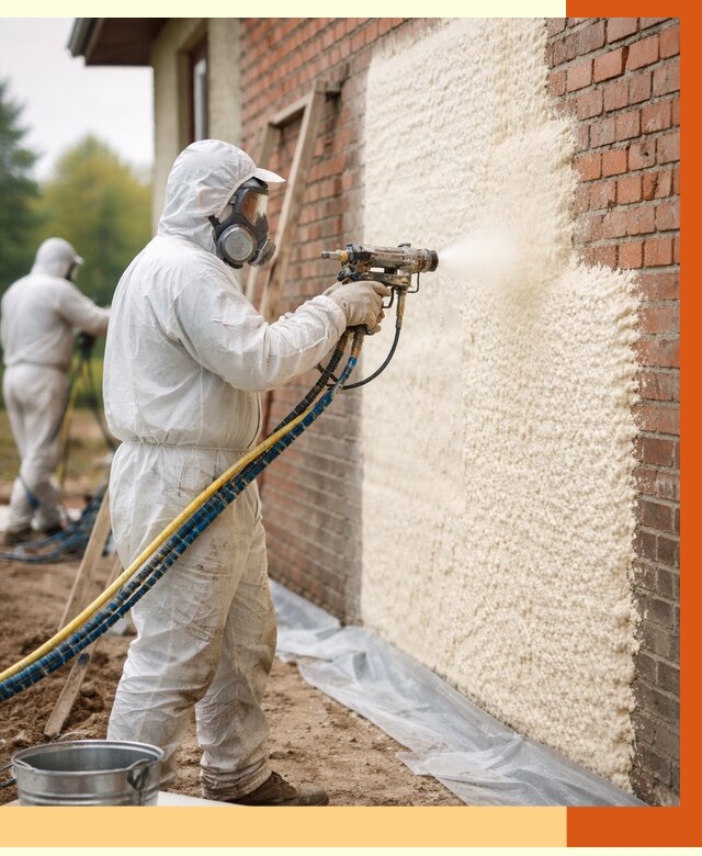 Утепление кирпичного дома ППУ в Бугульме под ключ от 6570 руб. | ТепломастерБгл