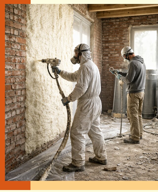 Утепление кирпичного дома пенополиуретаном в Бугульме