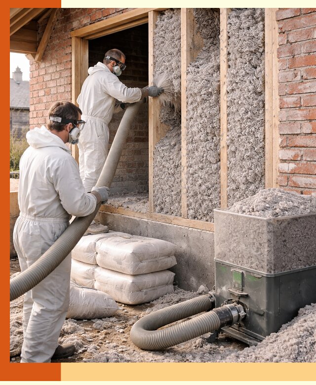 Утепление кирпичного дома эковатой в Бугульме