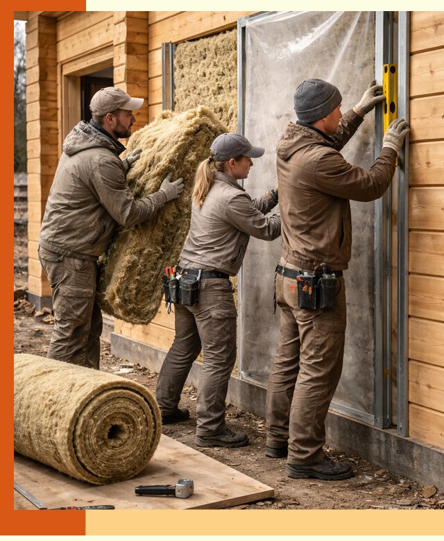 Утепление дома из двойного бруса в Бугульме качественно и надёжно