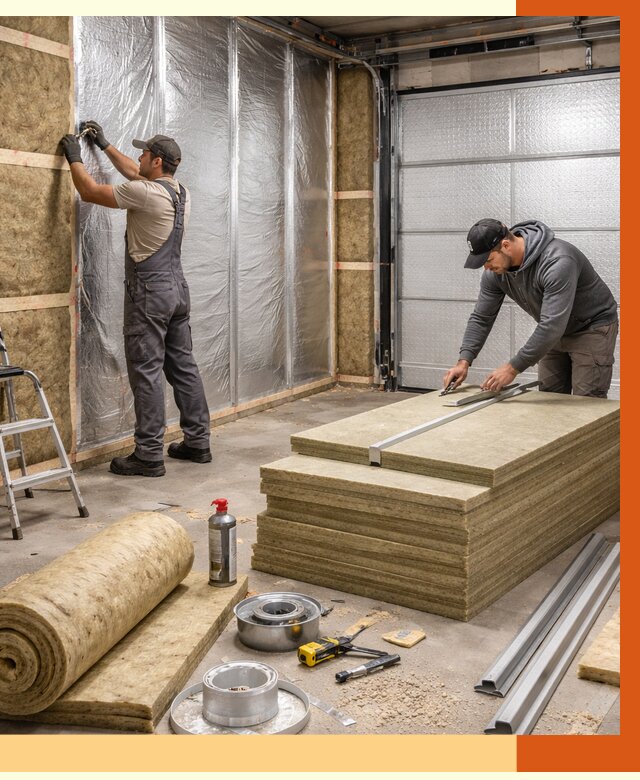 Утепление гаража в Бугульме от 4549 руб/м2 — комплексное утепление ворот и стен | ТепломастерБгл