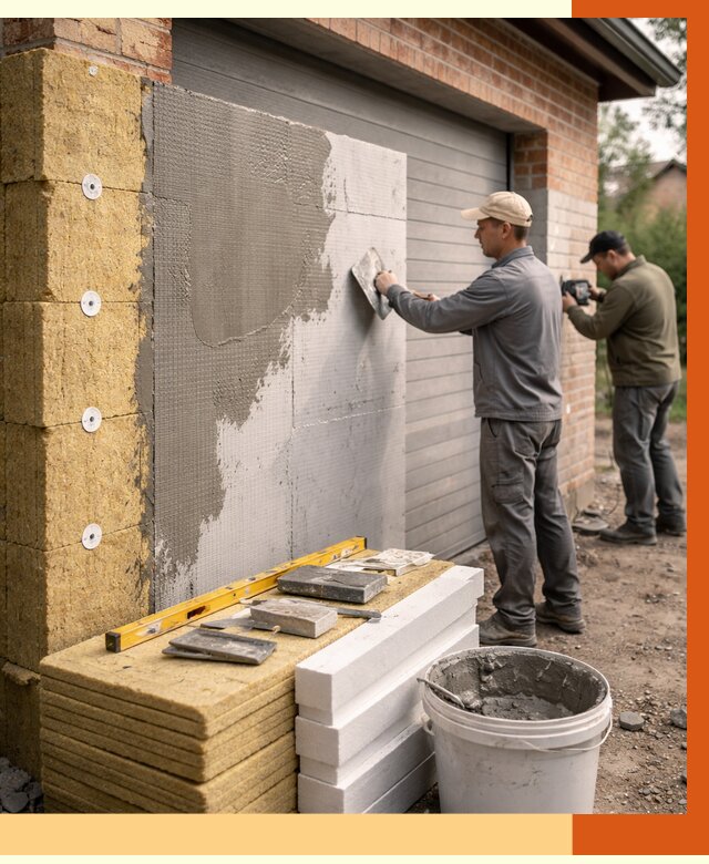 Утепление гаража снаружи в Бугульме от 4245 руб. за м2 — наружное утепление под ключ | ТепломастерБгл
