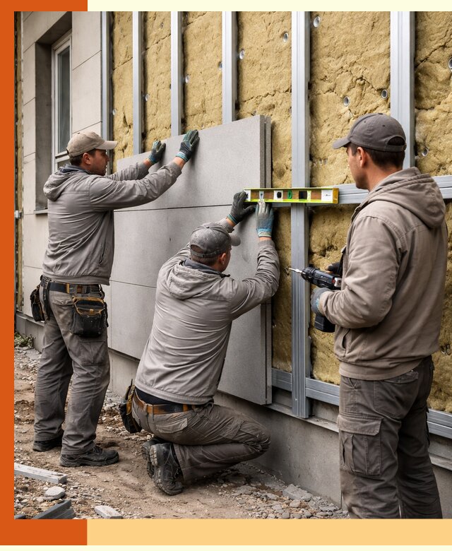 Утепление вентилируемого фасада под ключ в Бугульме