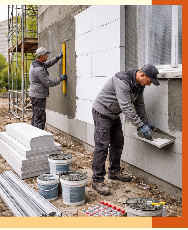 Утепление фасада и стен снаружи в Бугульме от 4245 руб. | ТепломастерБгл