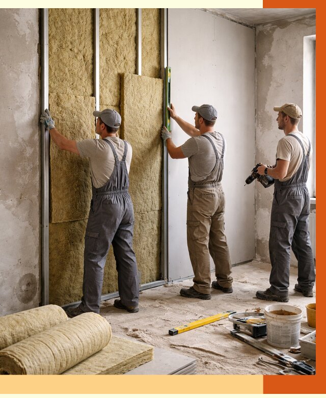 Утепление стен изнутри в Бугульме от 2274 руб/м² под ключ | ТепломастерБгл