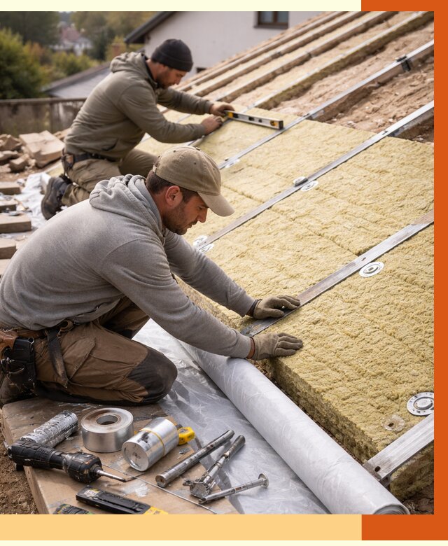 Утепление крыши снаружи в Бугульме под ключ от 1213 руб./м2 | ТепломастерБгл