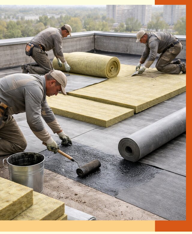 Утепление плоской крыши в Бугульме от 7278 руб./м2 под ключ | ТепломастерБгл