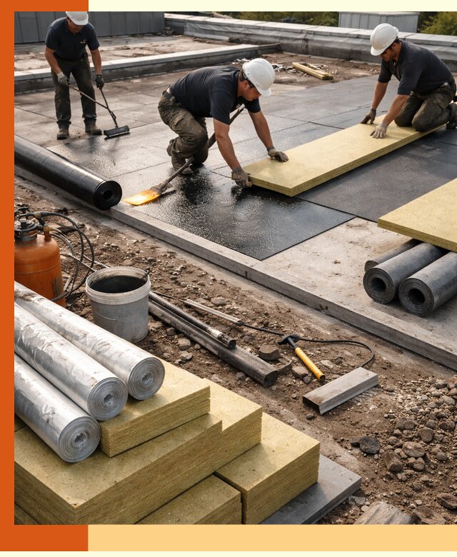 Утепление плоской крыши в Бугульме — надежная теплоизоляция и герметизация