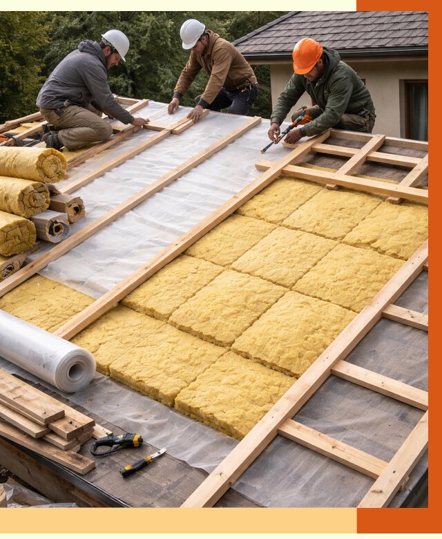 Утепление скатной крыши в Бугульме от 1264 руб./м2 под ключ | ТепломастерБгл