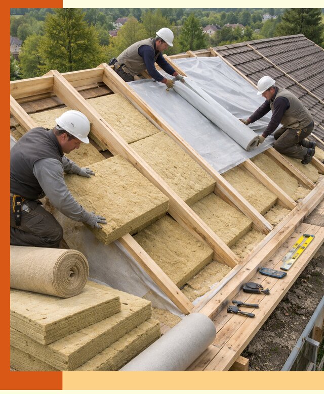 Утепление скатной крыши в Бугульме качественно и надёжно