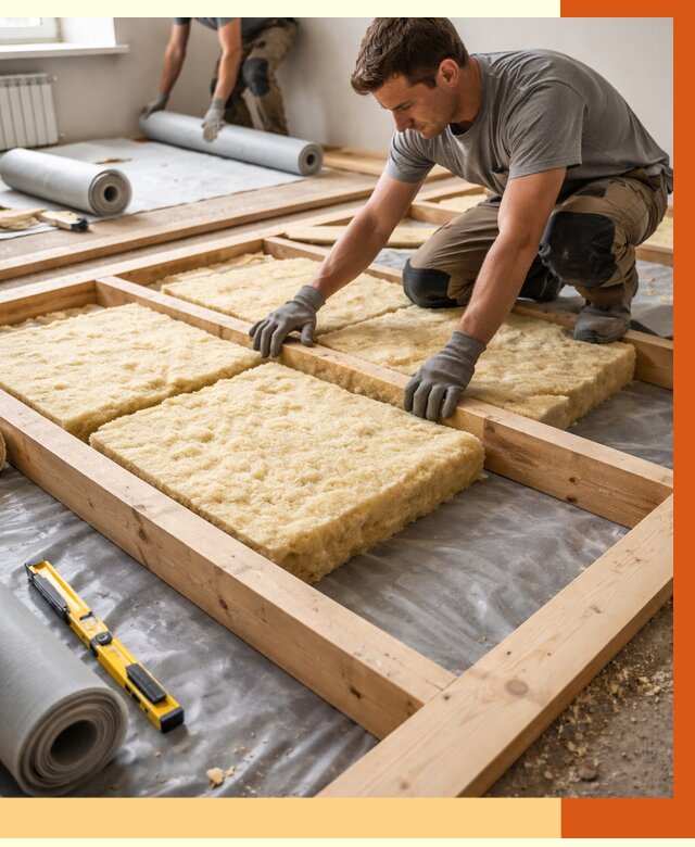 Утепление деревянного пола в Бугульме от 1516 руб./м2 под ключ | ТепломастерБгл