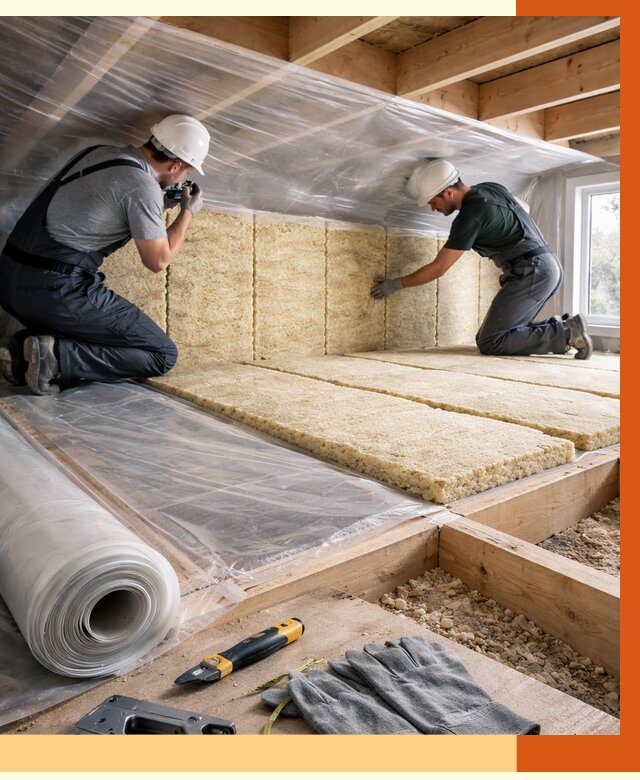 Утепление перекрытий в Бугульме от 2881 руб/м2 — утепление межэтажных и чердачных | ТепломастерБгл