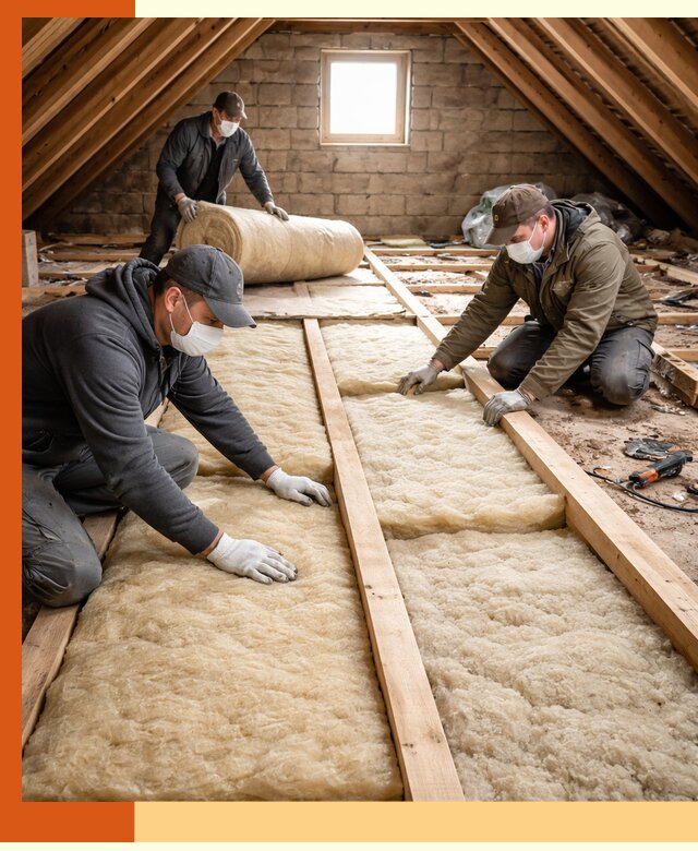 Утепление чердака в Бугульме — профессиональная теплоизоляция кровли