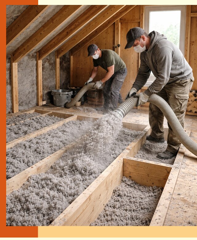 Утепление мансарды эковатой в Бугульме с гарантией качества