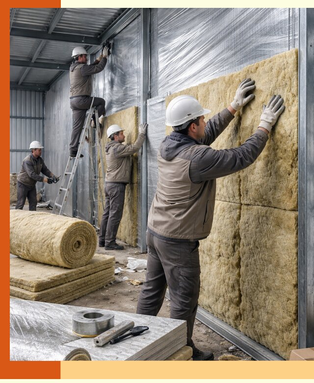 Утепление металлического склада в Бугульме: теплоизоляция и герметизация