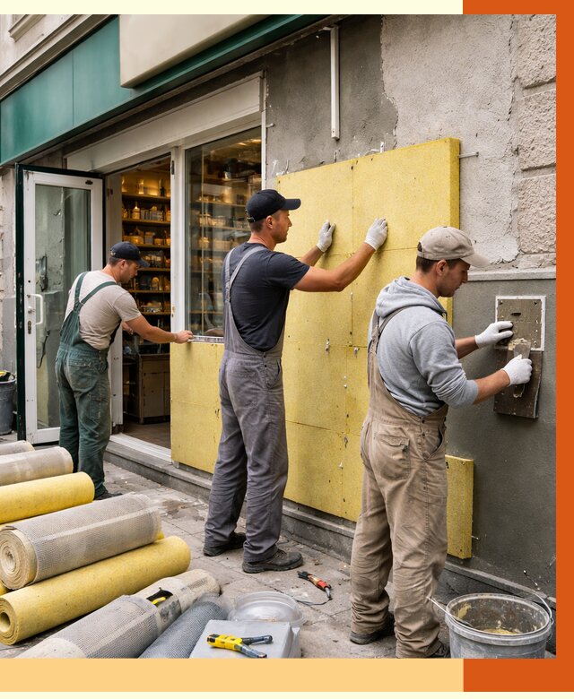 Утепление магазина в Бугульме от 4549 руб/м2 — цена, стены и снаружи | ТепломастерБгл