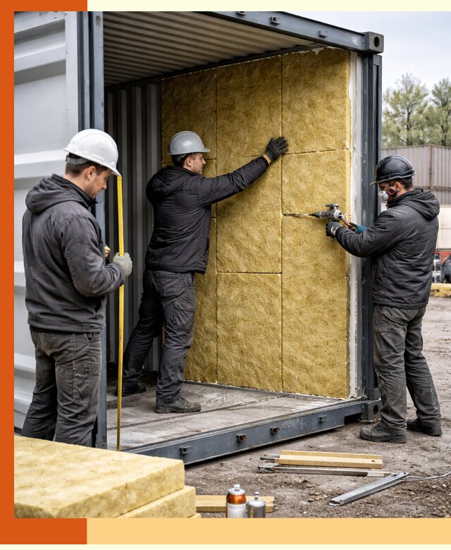 Утепление морского контейнера в Бугульме: надежная теплоизоляция и защита