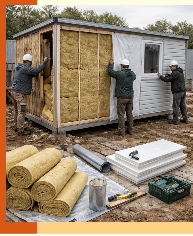Утепление строительной бытовки под ключ в Бугульме для любых условий