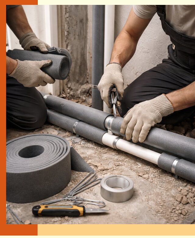 Утепление труб водоснабжения в Бугульме — монтаж и защита сети