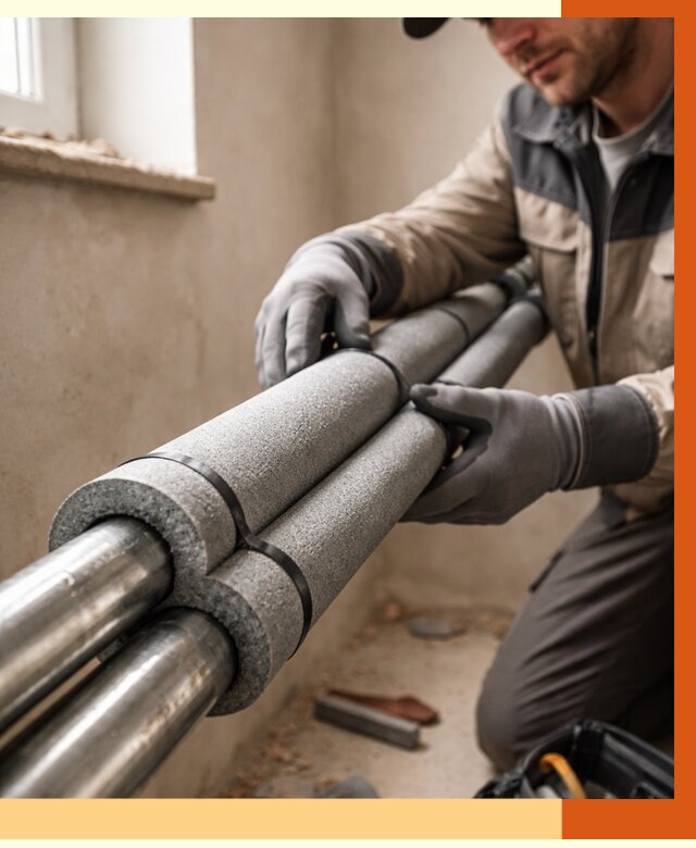 Утепление труб отопления в Бугульме от 2881 руб. за м² — услуги под ключ | ТепломастерБгл