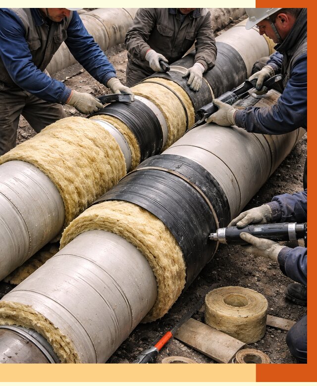 Утепление трубопровода в Бугульме под ключ от 1870 руб. — надежно и выгодно | ТепломастерБгл