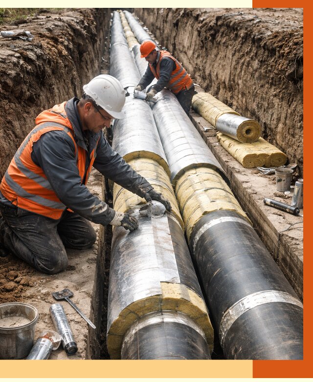 Утепление теплотрассы в Бугульме от 4549 руб./м2 — ппу и комплексная изоляция | ТепломастерБгл