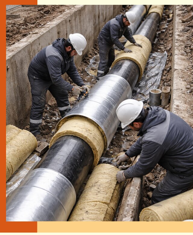 Утепление теплотрассы в Бугульме: утеплительные работы и материалы
