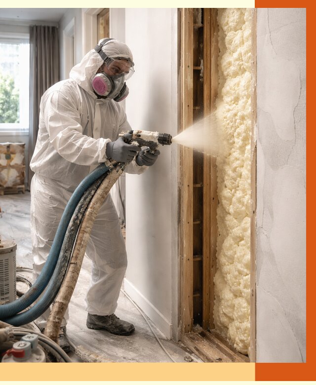 Межстеновое утепление ППУ в Бугульме от 2780 руб/м2 — межстенное утепление под ключ | ТепломастерБгл