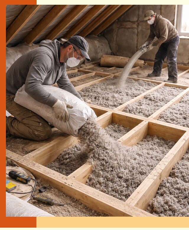 Заполнение полостей чердачного перекрытия в Бугульме качественно и надёжно