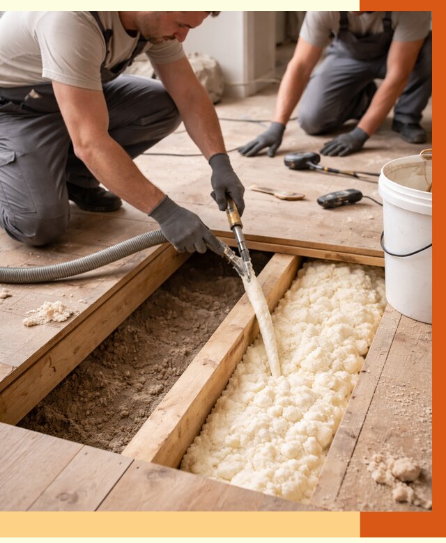 Заполнение пустот пола в Бугульме от 2729 руб. — утепление пустот пола под ключ | ТепломастерБгл