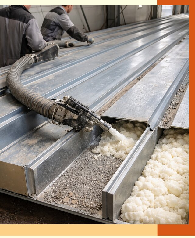 Заполнение пустот кровельных панелей в Бугульме от 7278 руб. под ключ | ТепломастерБгл