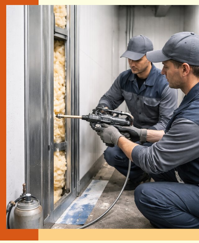 Заполнение пустот холодильных панелей в Бугульме специализированной пеной