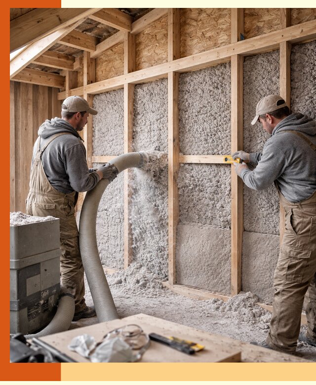 Утепление эковатой стен, потолков и перекрытий в Бугульме