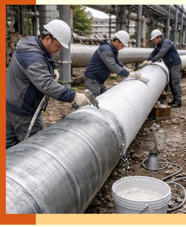 Утепление теплотрассы жидкой теплоизоляцией в Бугульме