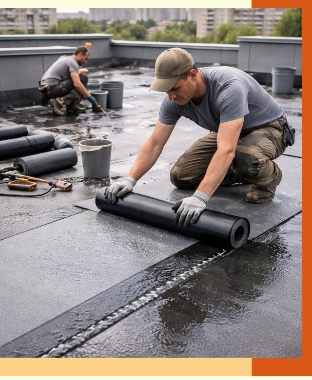 Гидроизоляция плоской кровли в Бугульме от 4549 руб./м2 — профессионально | ТепломастерБгл