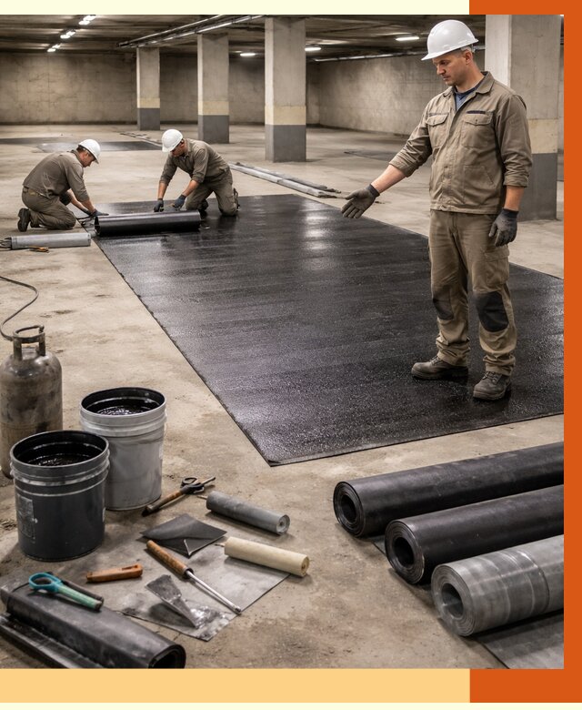 Гидроизоляция паркинга в Бугульме от 1213 руб/м² — профессиональная защита | ТепломастерБгл