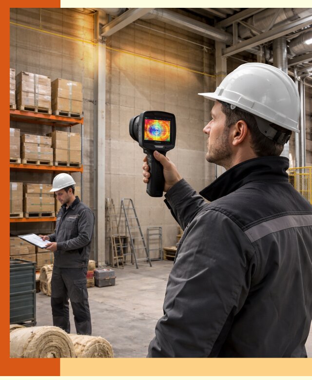 Тепловизионное обследование склада и выявление утечек в Бугульме