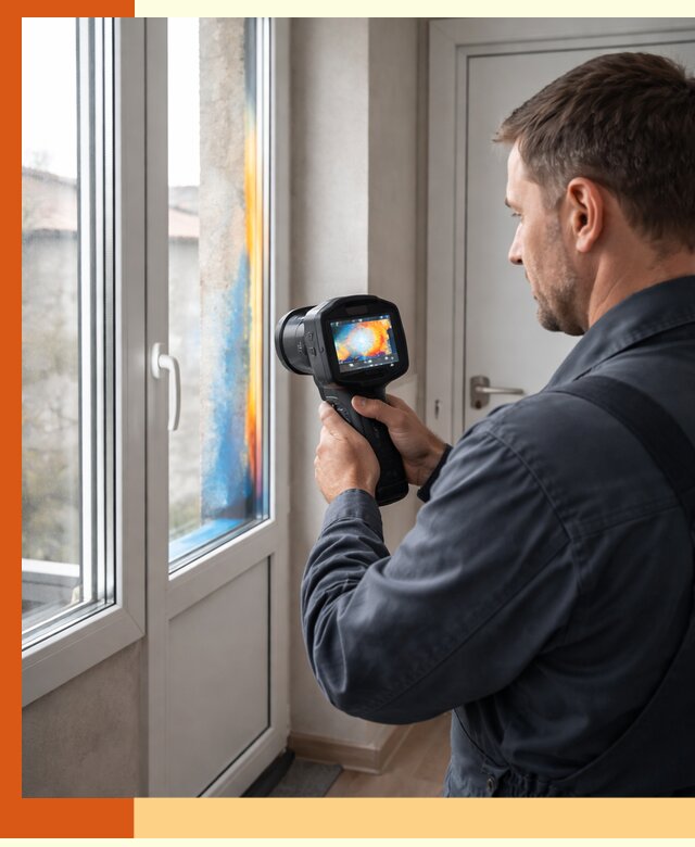 Тепловизионное обследование окон и дверей в Бугульме