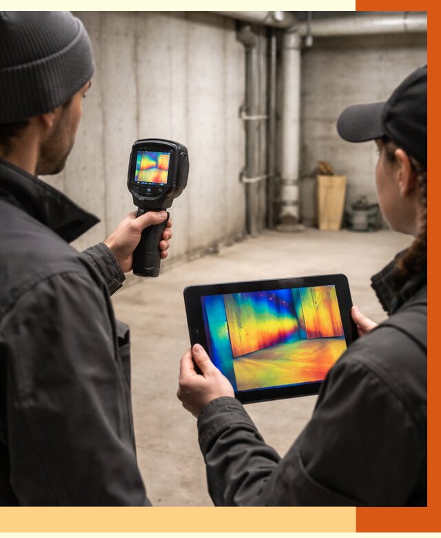 Тепловизионное обследование подвала в Бугульме от 4549 руб. — проверка гидроизоляции | ТепломастерБгл