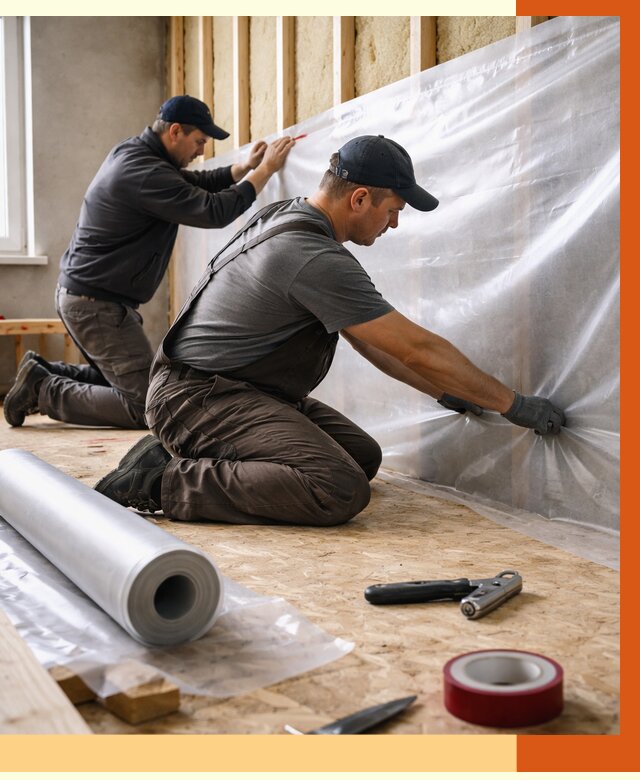 Монтаж пароизоляции в Бугульме от 2527 руб. — установка и укладка под ключ | ТепломастерБгл