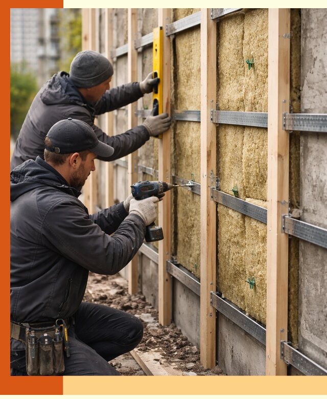 Монтаж обрешетки под утепление зданий и квартир в Бугульме