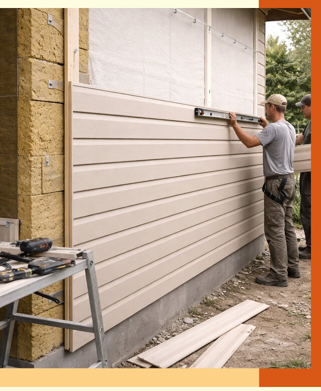 Монтаж сайдинга после утепления в Бугульме от 1870 руб. — обшивка и облицовка | ТепломастерБгл